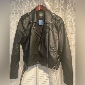 Cropped Black Pleather Jacket